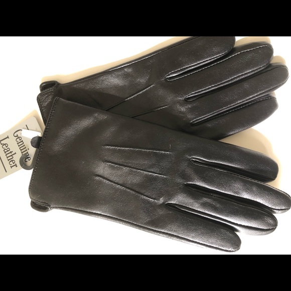 COPY - Black Genuine Leather Gloves Size L/XL NWT - Picture 1 of 1